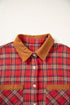 Plaid Collared Button Detail Southern Belle Shacket