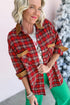 Plaid Collared Button Detail Southern Belle Shacket