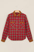 Plaid Collared Button Detail Southern Belle Shacket