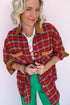 Plaid Collared Button Detail Southern Belle Shacket