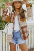 Plaid Color Block Patchwork Shirt Jacket With Pocket