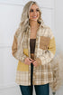 Plaid Color Block Patchwork Shirt Jacket With Pocket