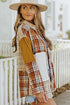 Plaid Color Block Patchwork Shirt Jacket With Pocket