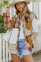 Plaid Color Block Patchwork Shirt Jacket With Pocket
