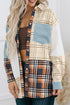 Plaid Color Block Patchwork Shirt Jacket With Pocket