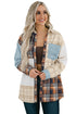 Plaid Color Block Patchwork Shirt Jacket With Pocket