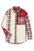 Plaid Corduroy Patchwork Shacket