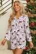 Plaid Deer Print Button Down Viscose Sleepwear Set