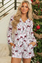 Plaid Deer Print Button Down Viscose Sleepwear Set