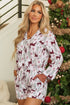 Plaid Deer Print Button Down Viscose Sleepwear Set