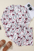 Plaid Deer Print Button Down Viscose Sleepwear Set