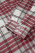 Plaid Flannel Metal Button Collar Long Sleeve Shift Jacket