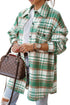 Plaid Flap Pocket Long Sleeve Shacket