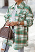 Plaid Flap Pocket Long Sleeve Shacket
