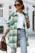 Plaid Flap Pocket Long Sleeve Shacket