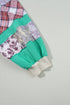 Plaid Floral Patchwork Applique Raglan Sleeve Sweatshirt