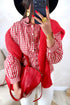 Plaid Frill Detail Long Sleeve Button Down Casual Shirt