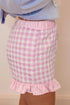Plaid Gingham Ruffle Striped Lace Tie Casual Shorts