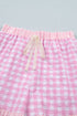 Plaid Gingham Ruffle Striped Lace Tie Casual Shorts