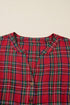 Plaid Half Button Long Sleeve A Line Mini Dress