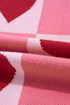 Plaid Heart Print Mock Neck Lantern Sleeve Sweater