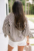 Plaid Knot Half Sleeve Button Down Shirt