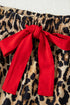 Plaid Leopard Print Patchwork Long Sleeve Shorts Sleepwear