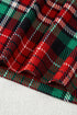 Plaid Leopard Print Patchwork Long Sleeve Shorts Sleepwear