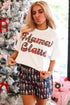 Plaid Letter Mama Claus Graphic Crewneck Tee And Nutcracker Print Elastic Waist Shorts Lounge Set