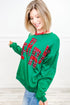 Plaid Letter Merry Graphic Drop Shoulder Sweatshirt
