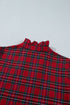 Plaid Long Sleeve Decorated Shift Silhouette Mini Dress