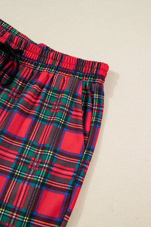 Plaid Mama Graphic Crewneck And Wide Leg Pants Loungewear