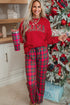 Plaid Mama Graphic Crewneck And Wide Leg Pants Loungewear