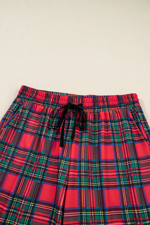 Plaid Mama Graphic Crewneck And Wide Leg Pants Loungewear