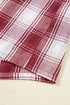 Plaid Notched Collar Contrast Piping Button Front Pocket Long Sleeve Shorts Pajama Set