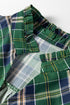 Plaid Notched Neck Long Sleeve H Line Mini Dress