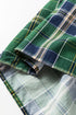 Plaid Notched Neck Long Sleeve H Line Mini Dress