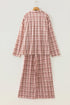 Plaid Patch Pocket Long Sleeve Lounge Set