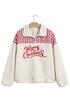 Plaid Patchwork Baggy Silhouette Plush Sherpa Sweatshirt