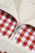 Plaid Patchwork Baggy Silhouette Plush Sherpa Sweatshirt