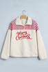 Plaid Patchwork Baggy Silhouette Plush Sherpa Sweatshirt