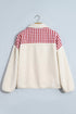 Plaid Patchwork Baggy Silhouette Plush Sherpa Sweatshirt