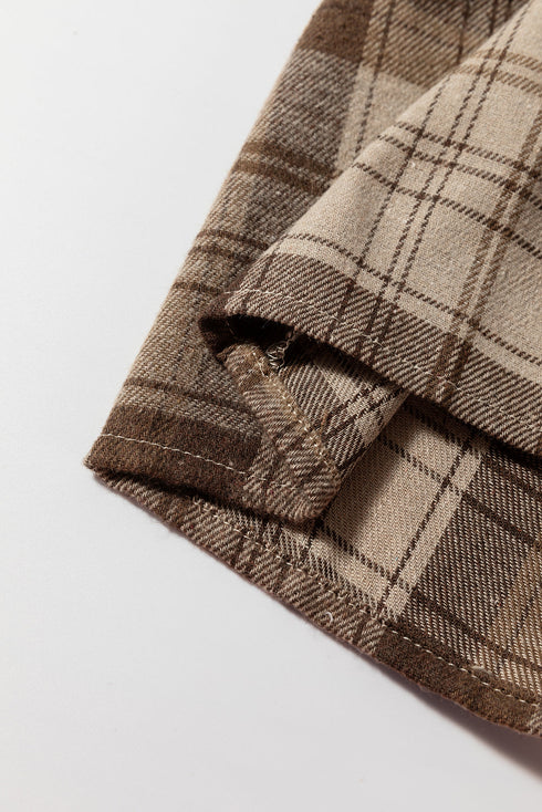Plaid Patchwork High Waist Sweatshirt Mini Dress