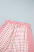 Plaid Patchwork Long Sleeve Pullover Wide Leg Pant Set