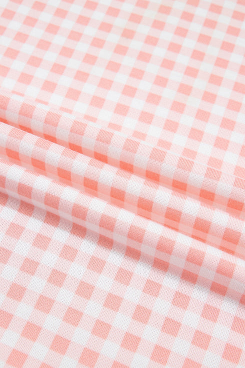 Plaid Patchwork Long Sleeve Pullover Wide Leg Pant Set
