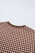 Plaid Patchwork Long Sleeve Pullover Wide Leg Pant Set