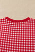 Plaid Patchwork Long Sleeve Pullover Wide Leg Pant Set