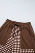 Plaid Patchwork Long Sleeve Pullover Wide Leg Pant Set