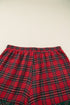 Plaid Patchwork Long Sleeve Shirt And Shorts Loungewear