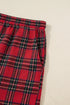 Plaid Patchwork Long Sleeve Shirt And Shorts Loungewear